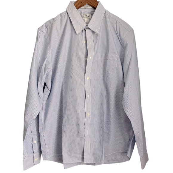 L. L. Bean Other - L. L. Bean Striped Men's Wrinkle Resistant, Slim Fit Oxford Shirt, Size XL